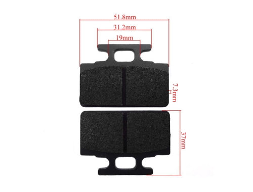 Brake pad set for ATM50 Tao Tao type scooters.